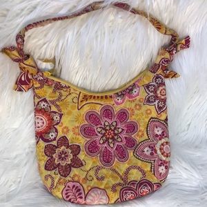 Vera Bradley "Bali Gold" shoulder bag.